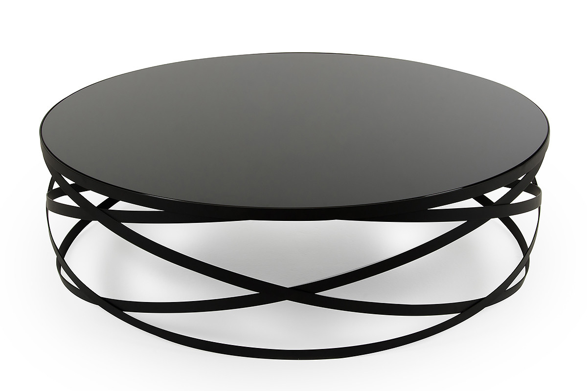 Modrest Wixon Modern Black Round Coffee Table in dimensions 1200 X 800