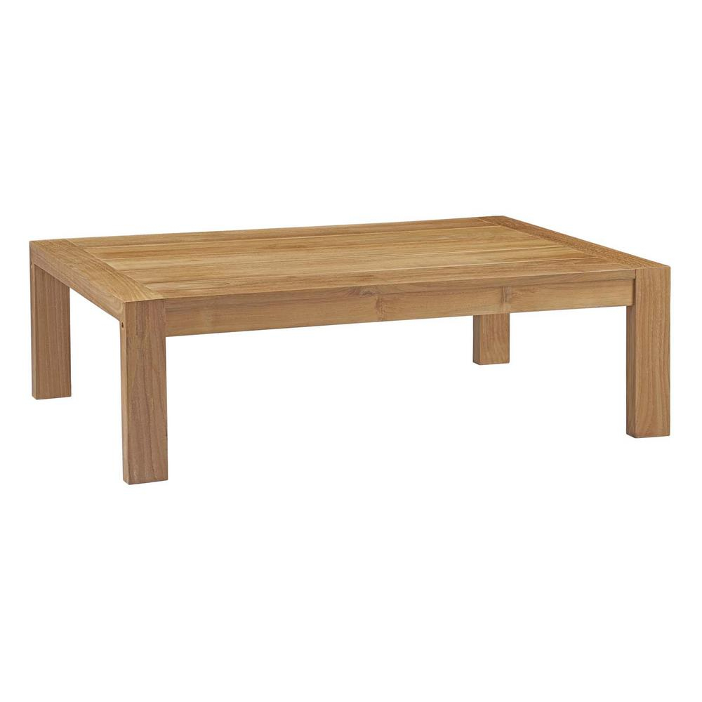 Modway Upland Teak Patio Outdoor Coffee Table In Natural Eei 2710 throughout proportions 1000 X 1000