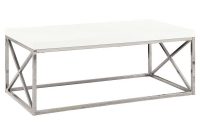 Monarch Coffee Table Glossy White With Chrome Metal Walmart in measurements 1000 X 1000