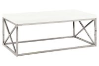 Monarch Coffee Table Glossy White With Chrome Metal Walmart pertaining to dimensions 1000 X 1000