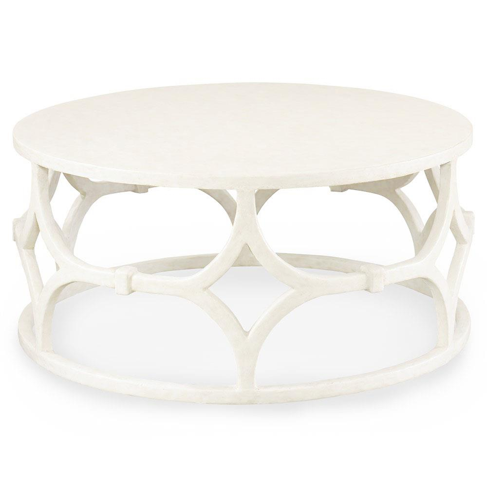 Mr Brown Wolfgang Modern Classic White Trellis Round Coffee Table with regard to measurements 1000 X 1000