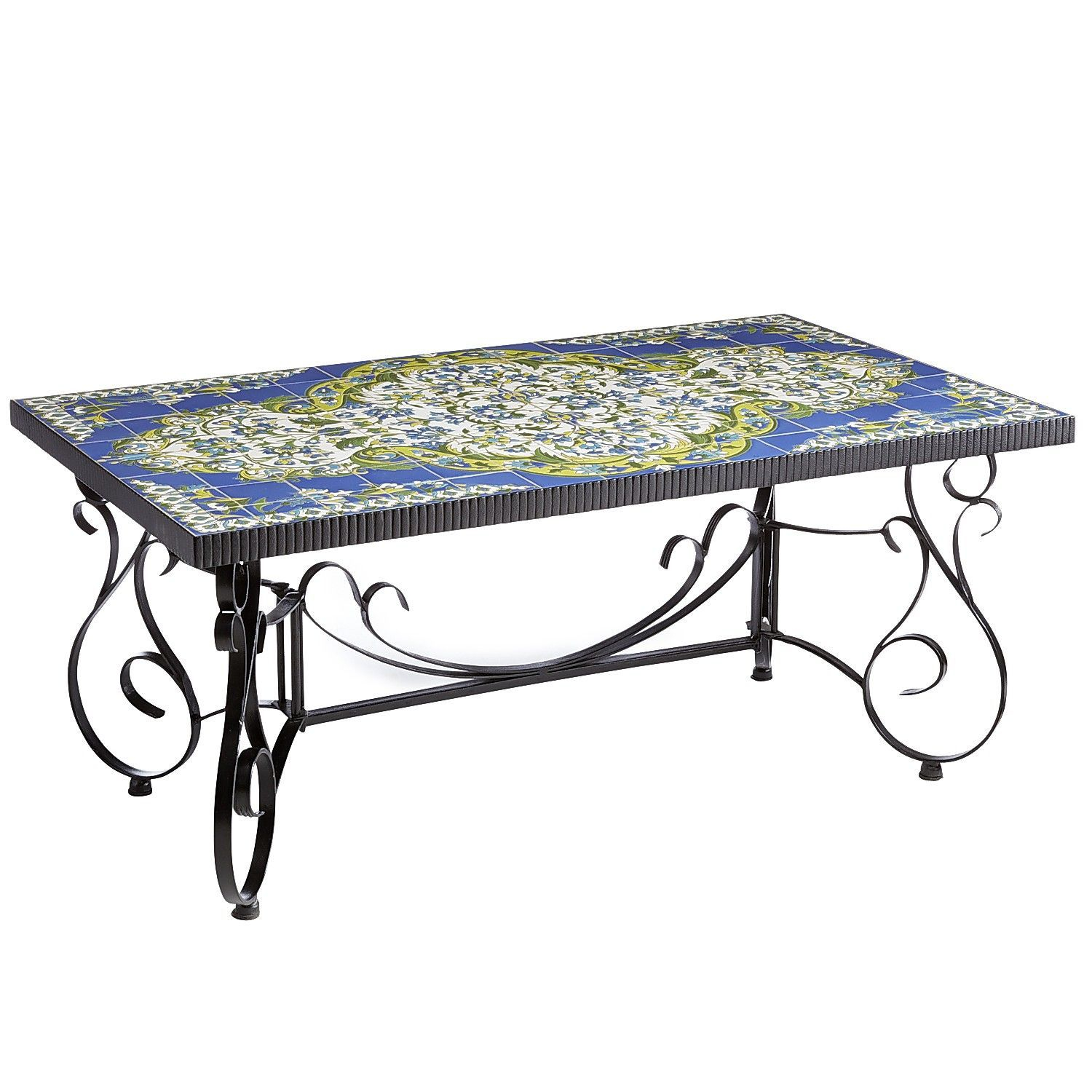 Multi Colored Javan Mosaic Coffee Table Wrought Iron Outdoor regarding measurements 1500 X 1500