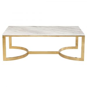 Nata Hollywood White Marble Brass Horse Shoe Coffee Table Kathy for sizing 1000 X 1000