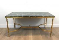 Neoclassical Style Brass Coffee Table With Marble Top 1940s For in sizing 1185 X 800