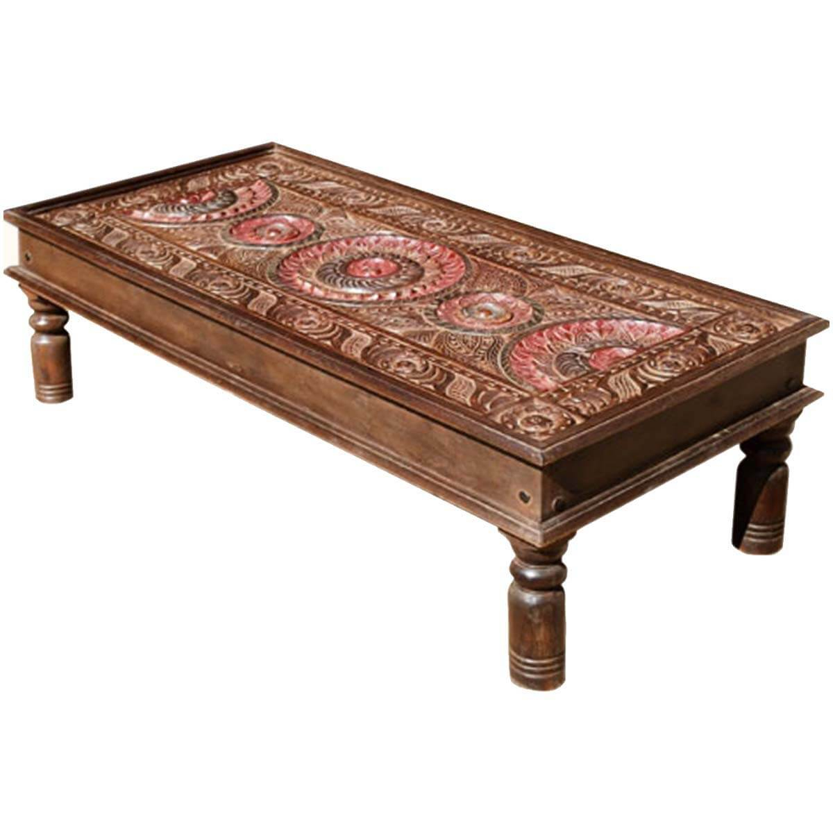 New Delhi Medallion Ornate Hand Carved Coffee Table intended for proportions 1200 X 1200