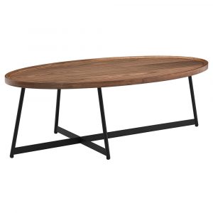 Niklaus Oval Walnut Coffee Table Euro Style Eurway in dimensions 1000 X 1000