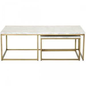 Orient Express Traditions Carrera Nesting Coffee Table In White with measurements 1200 X 1200