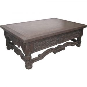 Ornate Rustic Wood Coffee Table Belle Escape inside proportions 1000 X 1000