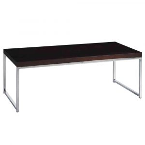 Osp Home Furnishings Wall Street Chrome And Espresso Coffee Table inside sizing 1000 X 1000
