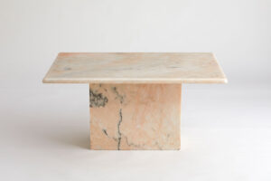 Pale Peach Vintage Marble Coffee Table Aubespoke intended for sizing 1240 X 827