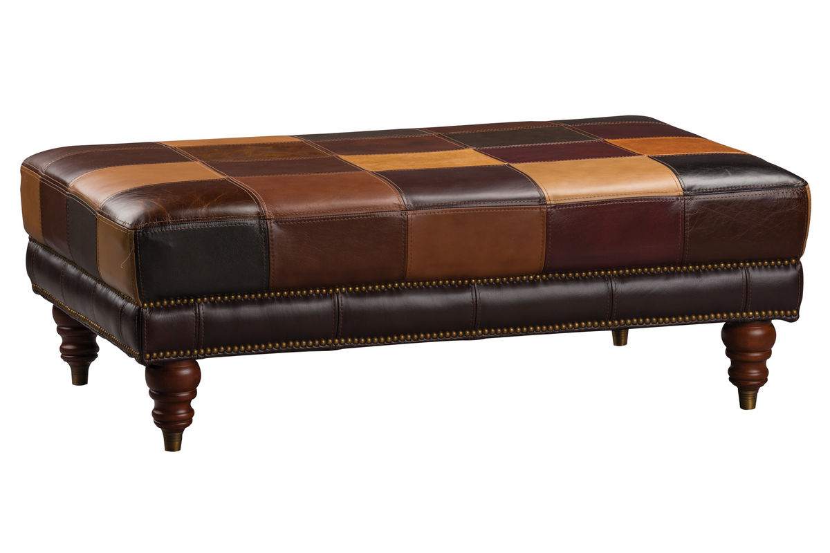 Patchwork Leather Cocktail Ottoman pertaining to size 1200 X 800