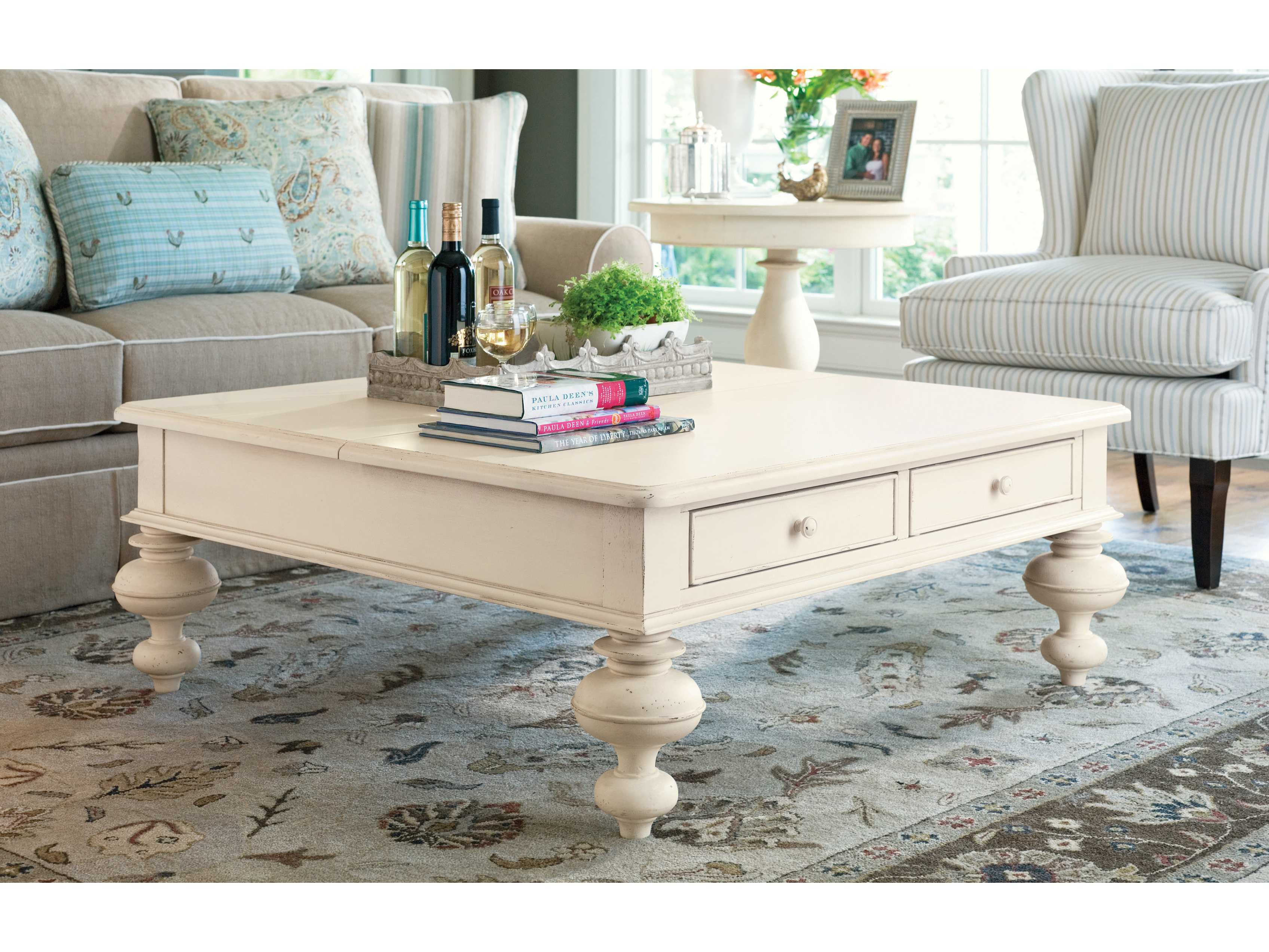 Paula Deen Home Linen 44 Square Put Your Feet Up Coffee Table regarding dimensions 3392 X 2545