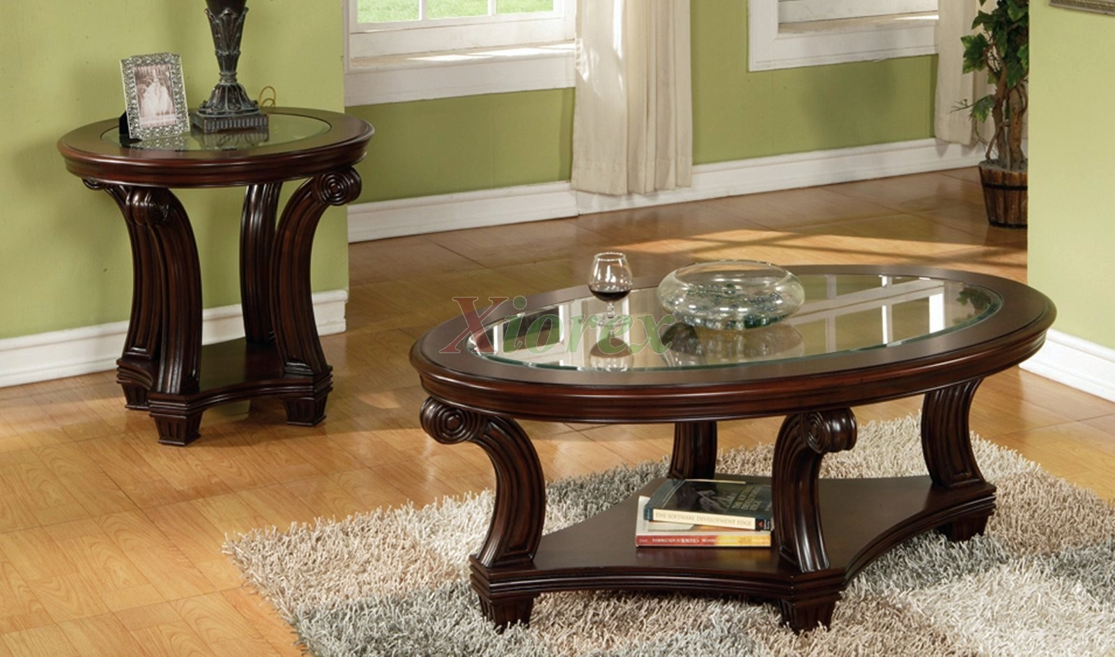 Perseus Glass Top Wooden Coffee Table Set Montreal Xiorex intended for size 1600 X 943