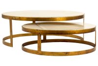 Portia Global Ivory Stone Gold Nest Round Coffee Tables Kathy Kuo Home for proportions 1000 X 1000