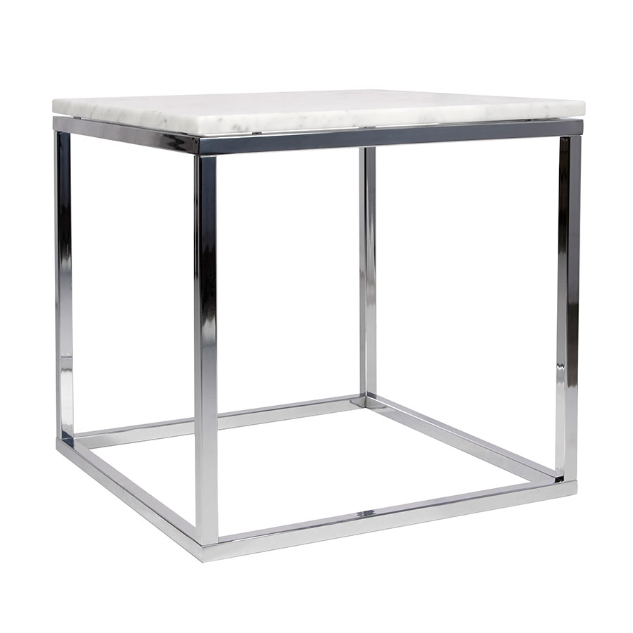 Prairie Whitechrome Marble End Table Temahome Eurway for dimensions 900 X 900