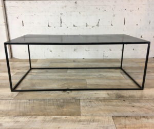 Raw Steel Top Industrial Style Minimal Coffee Table Modern Etsy regarding dimensions 3000 X 2518