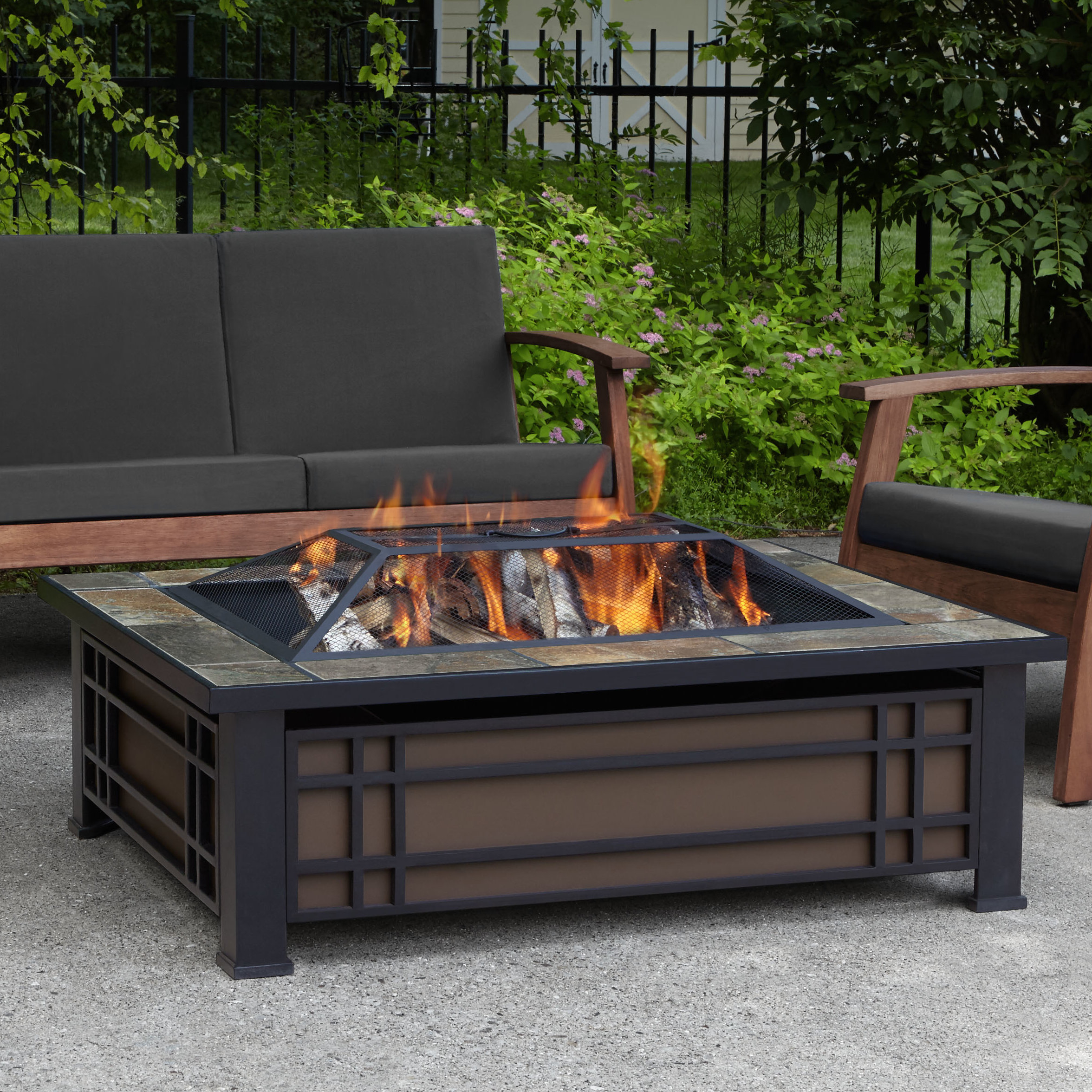 Real Flame Hamilton Steel Wood Burning Fire Pit Table Reviews inside measurements 2352 X 2352