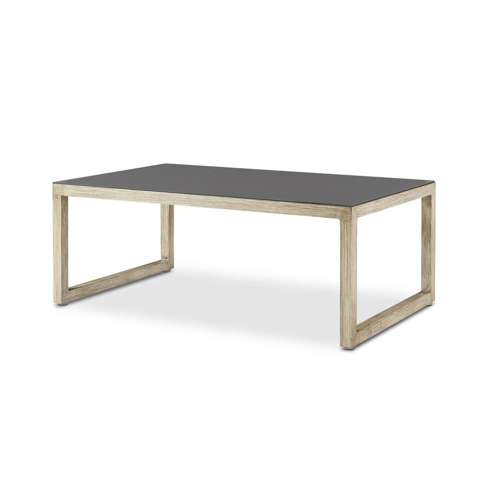 Real Flame Monaco 47 In Aluminum Outdoor Patio Coffee Table In Antique White inside measurements 1000 X 1000