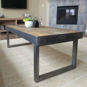 Reclaimed Wood And Metal Coffee Table Tube Steel Frame And Legs throughout size 900 X 900