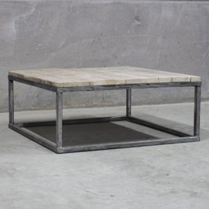 Reclaimed Wood Coffee Table With Raw Steel Box Frame Rust for sizing 1024 X 1024