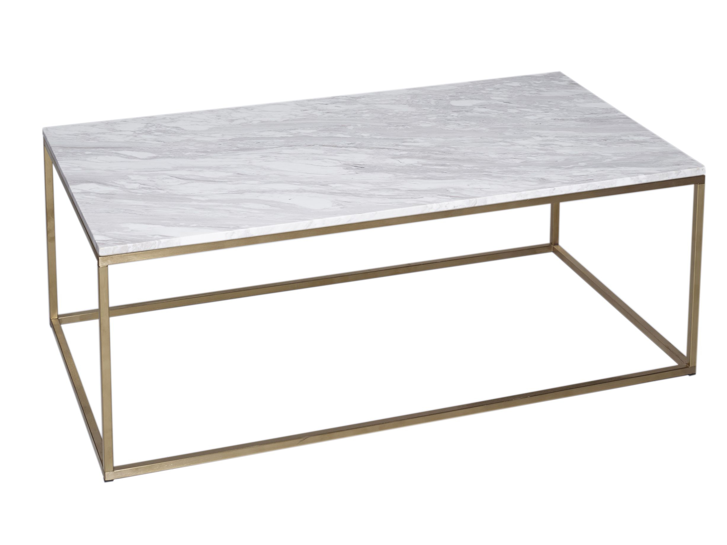 Rectangular Coffee Table Kensal Marble With Brass Base with proportions 2454 X 1841