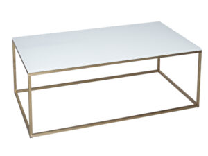 Rectangular Coffee Table Kensal White With Brass Base Collection with measurements 2454 X 1841