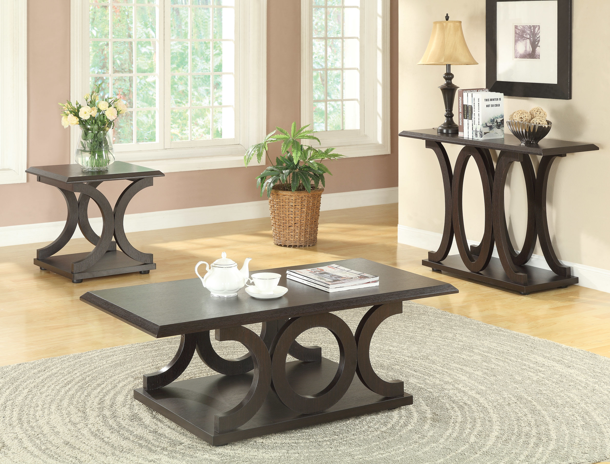 Red Barrel Studio Adaline 3 Piece Coffee Table Set Reviews Wayfair with regard to measurements 2500 X 1905