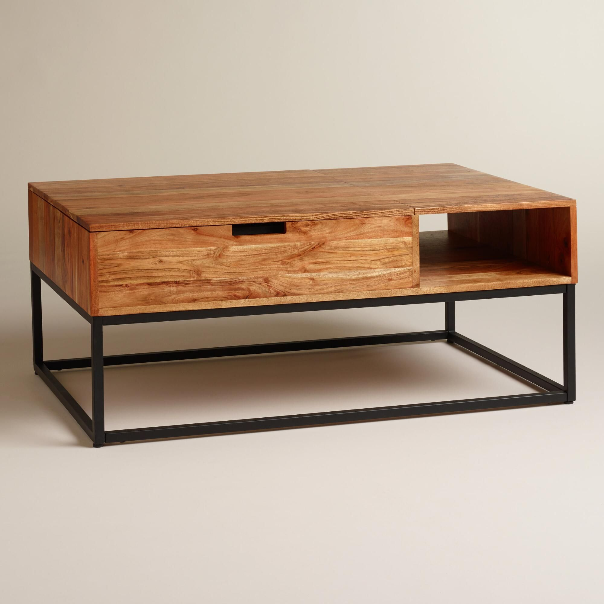 Richly Grained Acacia Wood On A Sleek Metal Base Theres More To in sizing 2000 X 2000