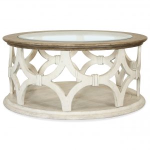 Riverside Furniture Elizabeth Two Tone Round Coffee Table With Glass for sizing 2362 X 2362