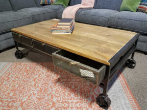 Rolling Coffee Table Furniture Outfitters with measurements 1024 X 768