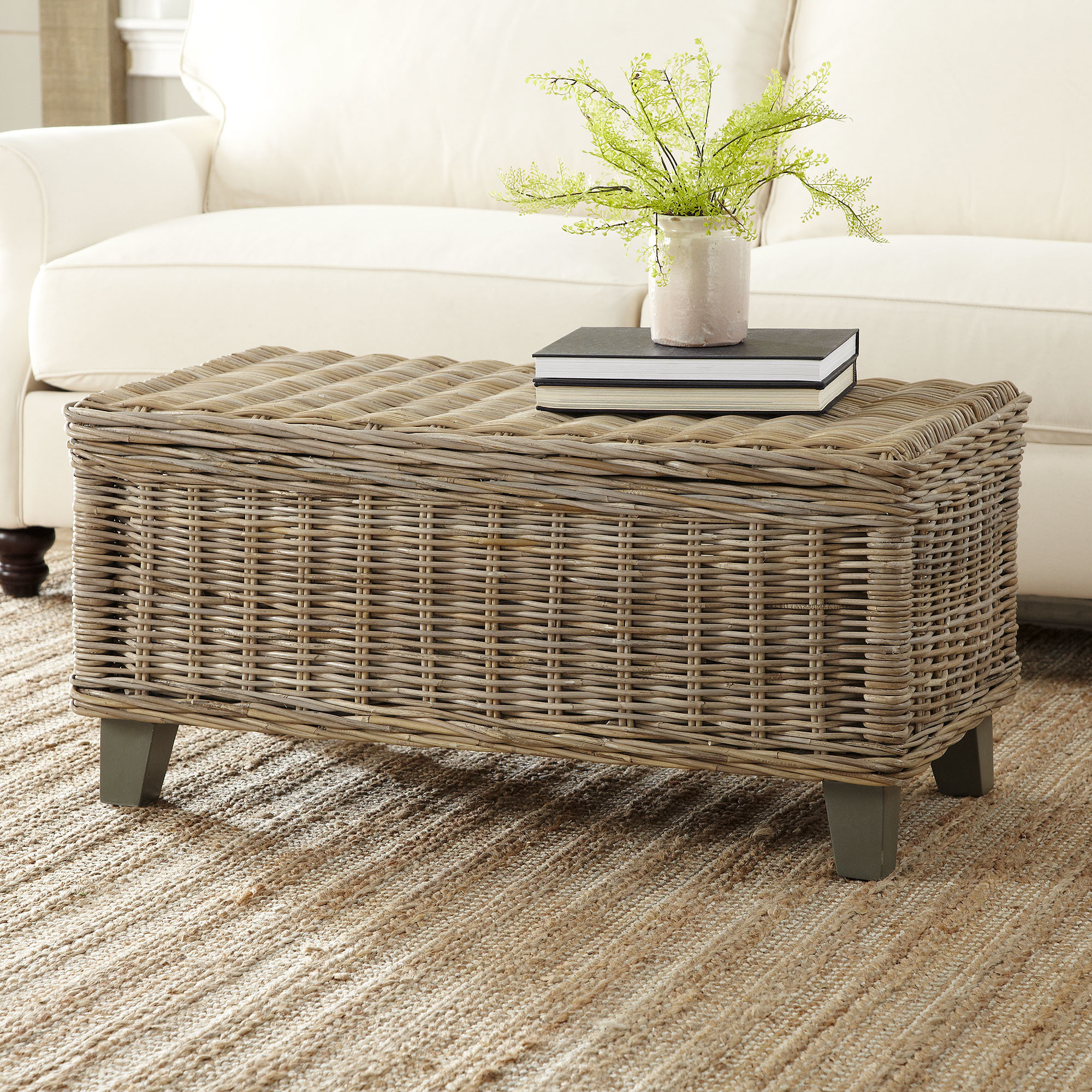 Rosecliff Heights North Bay Rattan Coffee Table With Storage inside proportions 2000 X 2000