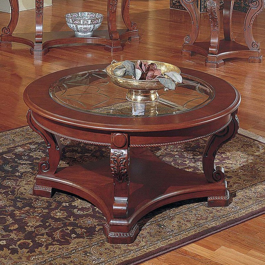Round Cherry Wood Coffee Table Hipenmoedernl with dimensions 900 X 900