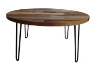 Round Coffee Table With Hairpin Legs Reclaimed Round Coffee Table with proportions 3000 X 2182