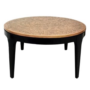 Round Etched Copper Top Coffee Table At 1stdibs for proportions 1536 X 1536