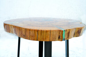 Round Resin Coffee Table Oak Wood Table Natural And Etsy intended for sizing 3000 X 1987