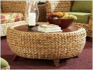 Round Seagrass Coffee Table Coffee Tables intended for size 1024 X 771