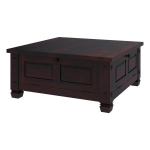 Russet Solid Wood 4 Doors Square Rustic Coffee Table With Storage in size 1200 X 1200