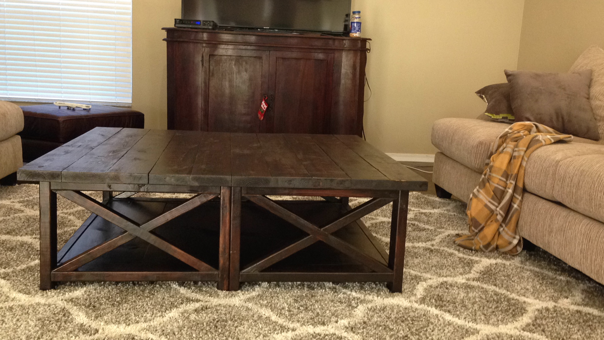 Rustic X Square Oversized Coffee Table Ana White regarding size 1920 X 1080