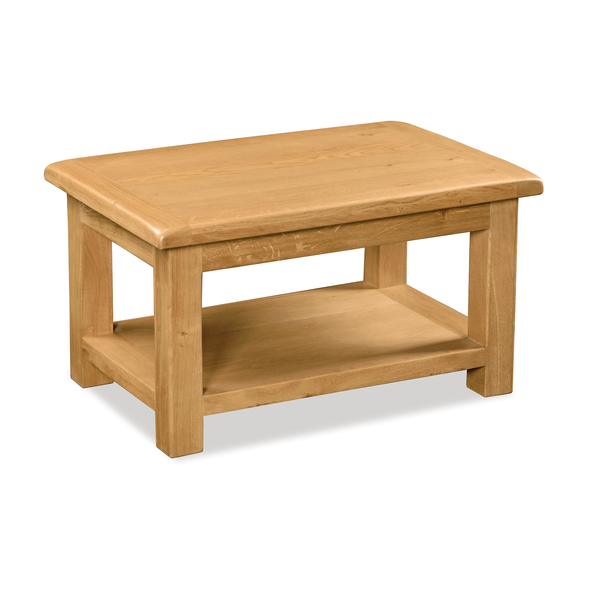 Seaton Oak Small Coffee Table With Shelf Quality Oak Pine Furniture inside dimensions 2000 X 2000