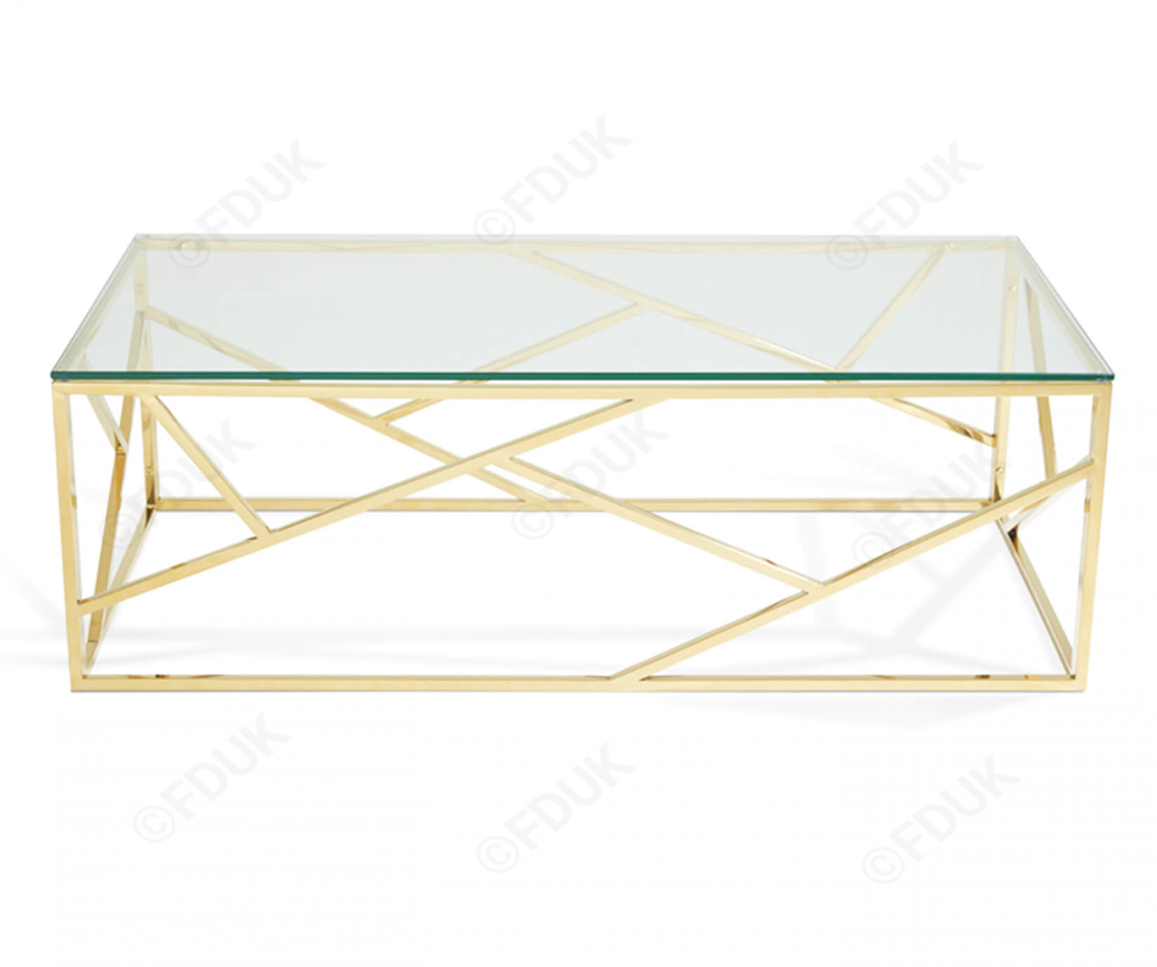 Serene Furnishings Phoenix Gold Frame With Clear Glass Top Coffee pertaining to size 1650 X 1380