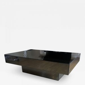 Seventies Big Square Pure Design Black Mirrored Coffee Table regarding size 1400 X 1400