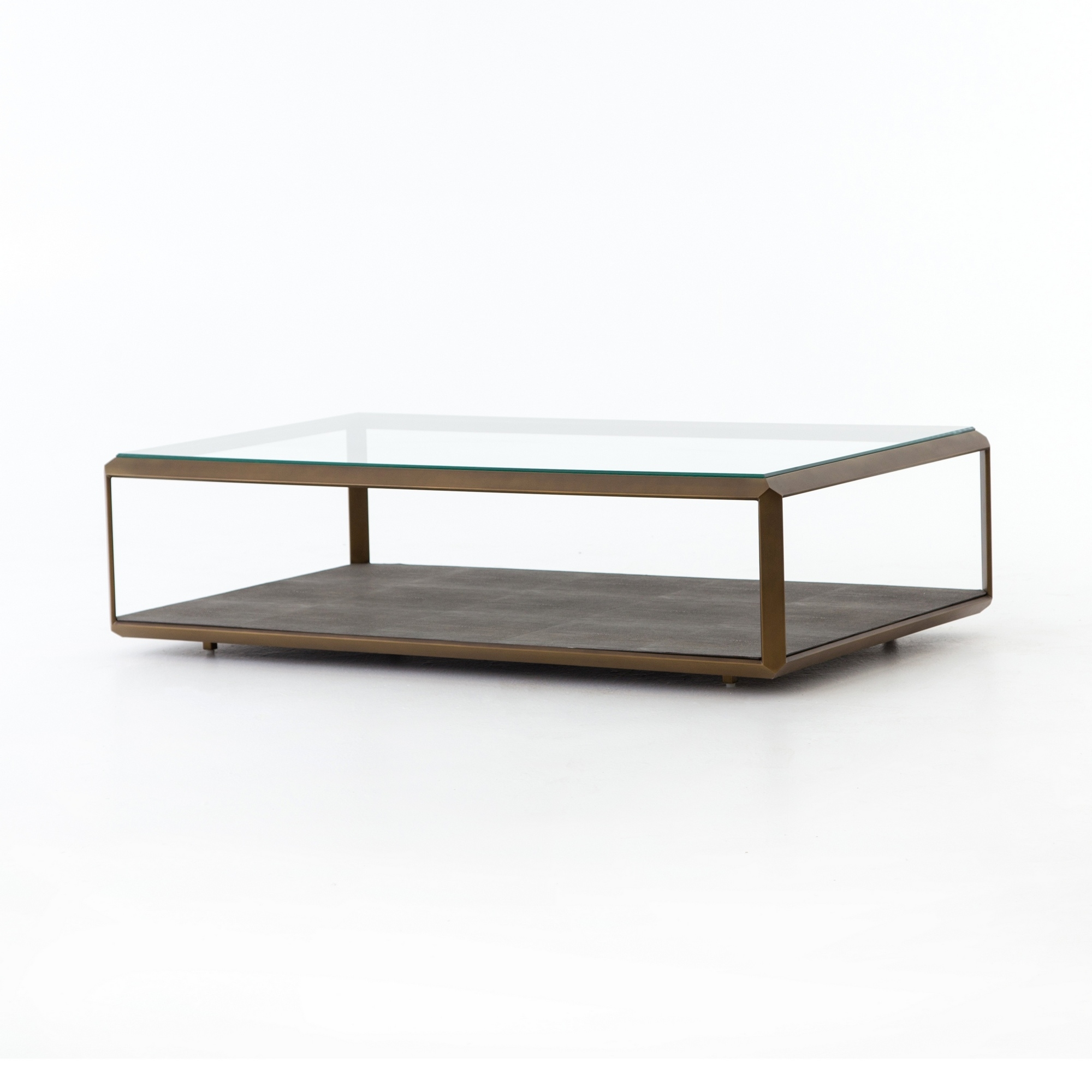 Shagreen Shadow Box Coffee Table Brass with regard to dimensions 2000 X 2000