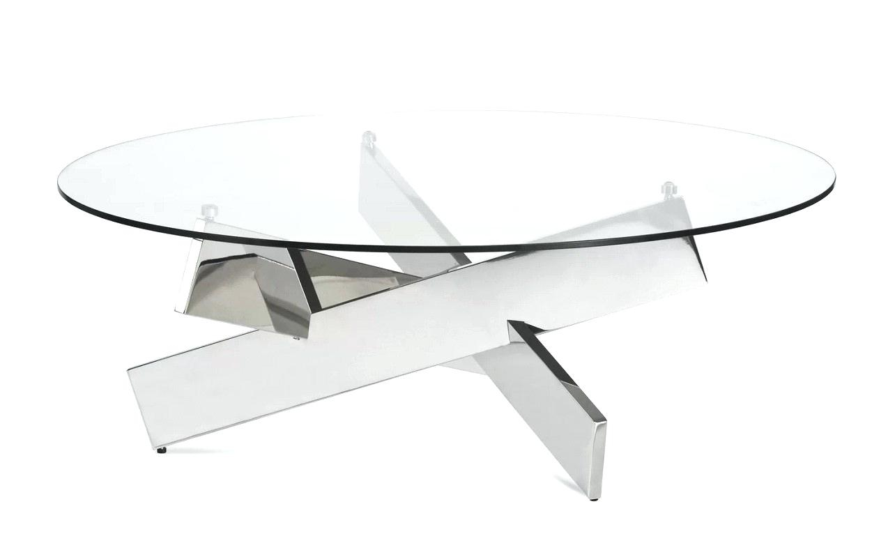 Silver Round Coffee Table Round Glass Coffee Table W Silver Base with regard to dimensions 1284 X 799
