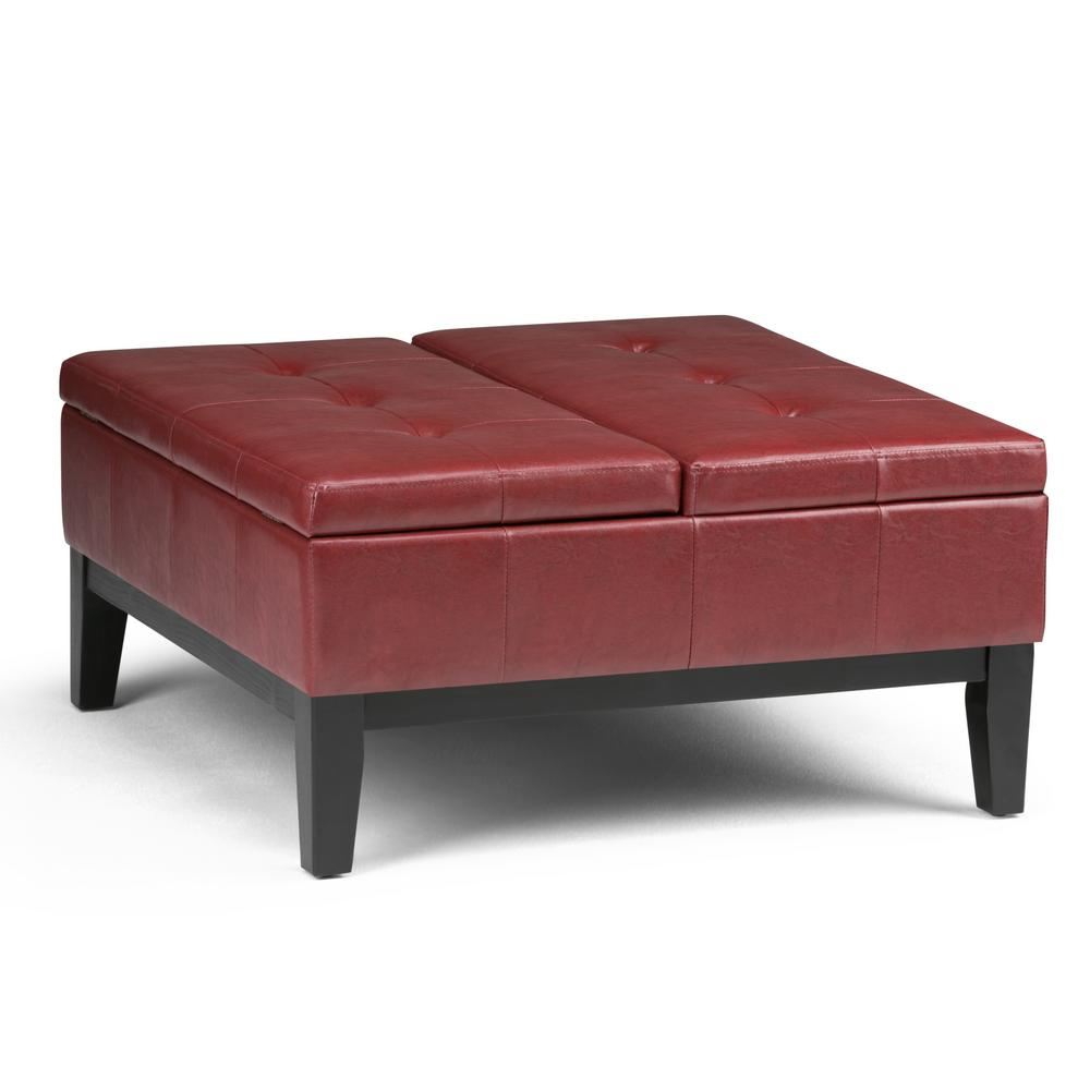 Simpli Home Dover Radicchio Red Coffee Tablestorage Ottoman Axcot for measurements 1000 X 1000