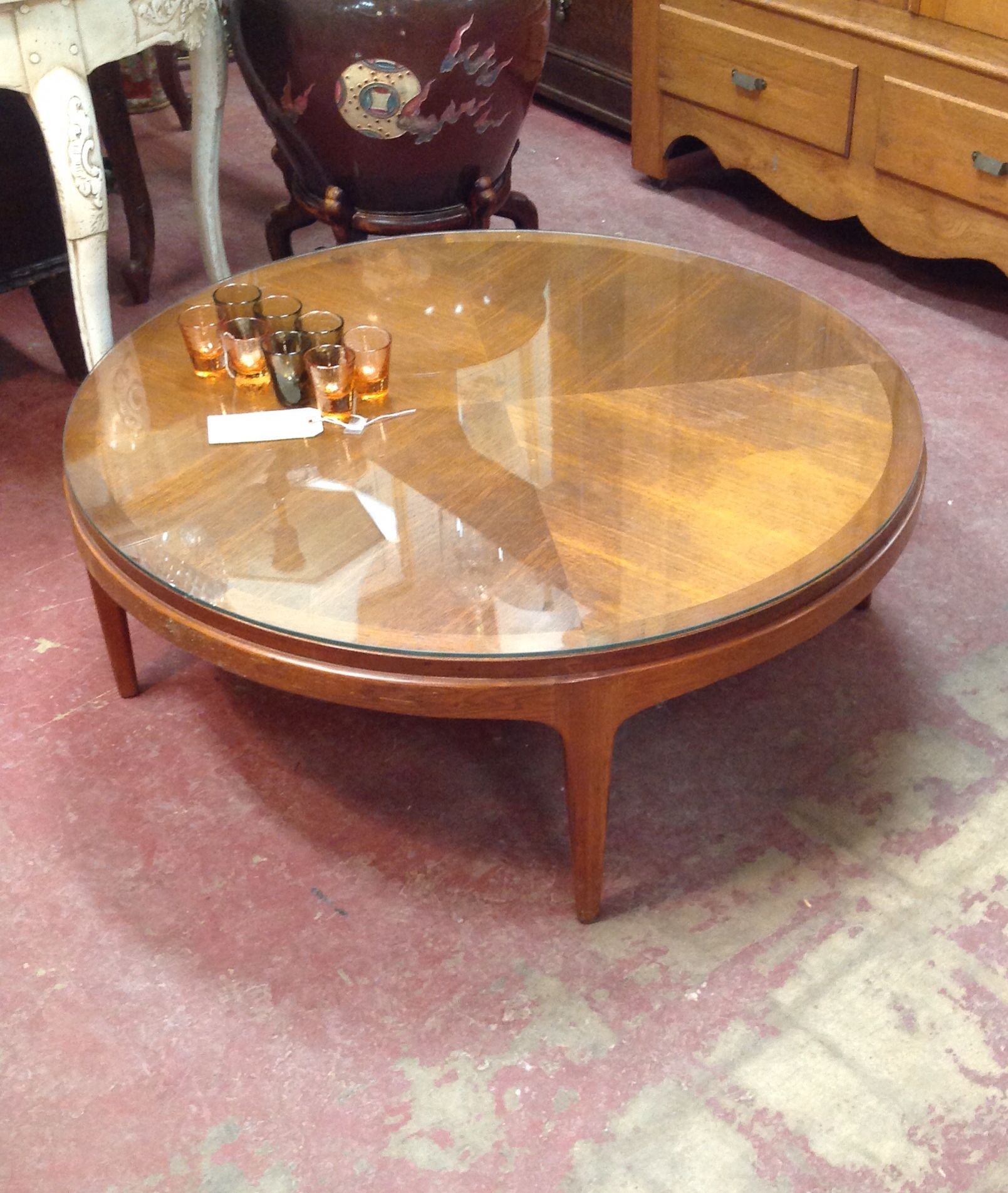 Sold 295 Vintage Mid Century Modern Lane Round Coffee Table within proportions 1609 X 1905