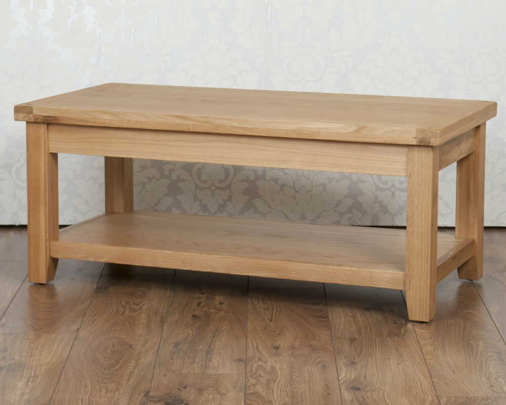 Solid Chunky Oak Harrogate Natural Fully Assembled Coffee Table Rrp with measurements 1000 X 800