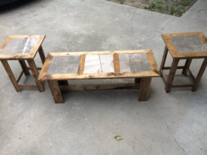 Special Walnut Golden Oak Colored Pine Coffee Table And Chair End Tables in proportions 3264 X 2448