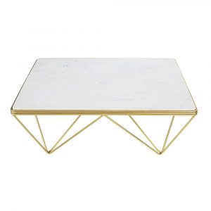 Square Marble And Gold Metal Coffee Table Gats Maisons Du Monde within measurements 1000 X 1000