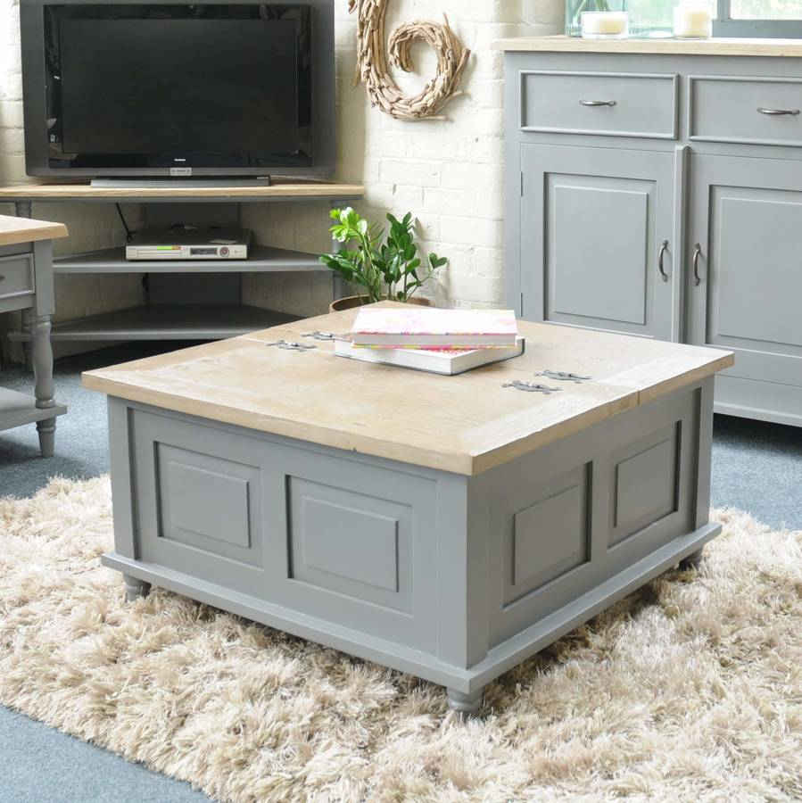 Storage Trunk Coffee Table Grey Or Antique White The Orchard throughout dimensions 899 X 900