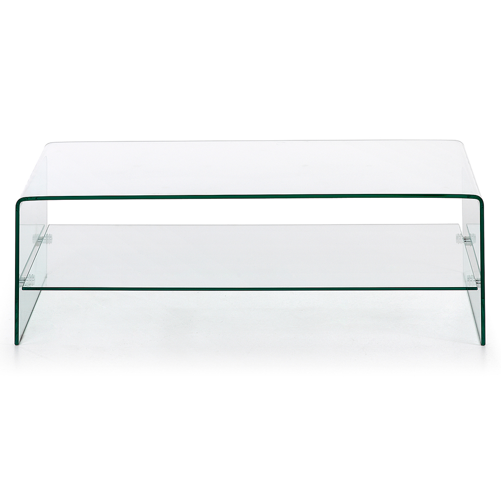 Strata Glass Coffee Table With Shelf Aflair For Home within measurements 1000 X 1000